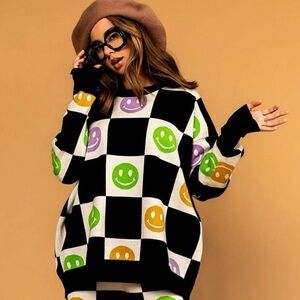 Dressed in LALA Smiley Good Time Girl Pullover Sweater - S/M